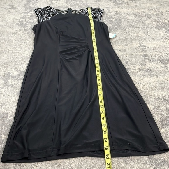 NWT Patra Black Sheath Party Cocktail Mini Dress Geometric Sequin Beaded Sz 4 - Picture 10 of 13